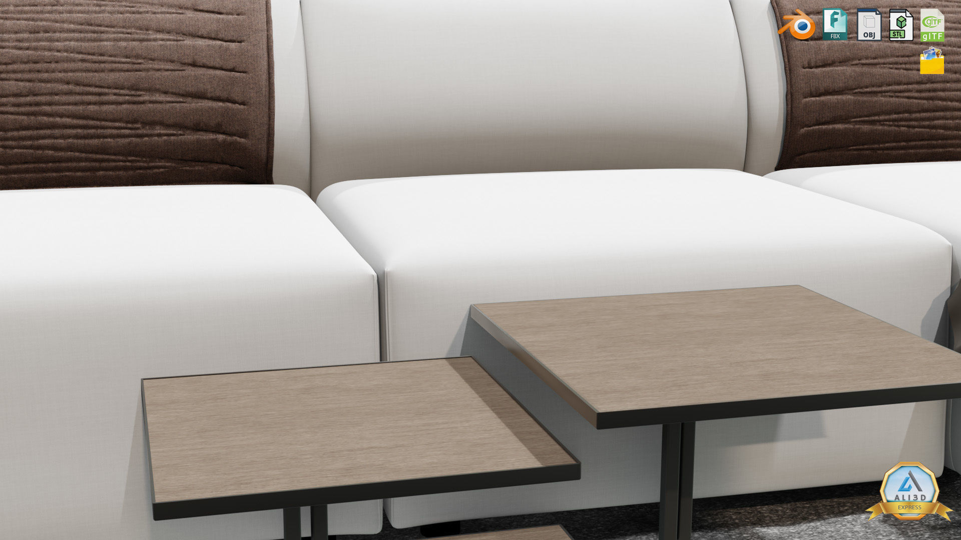 Beautiful Sofa Couch for interior design with tables 3D model_19