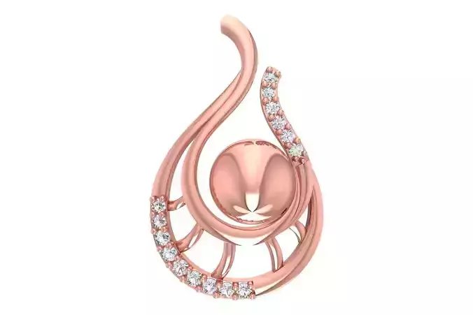 Women Pearl Pendant 3dm OBJ FBX Renders Details