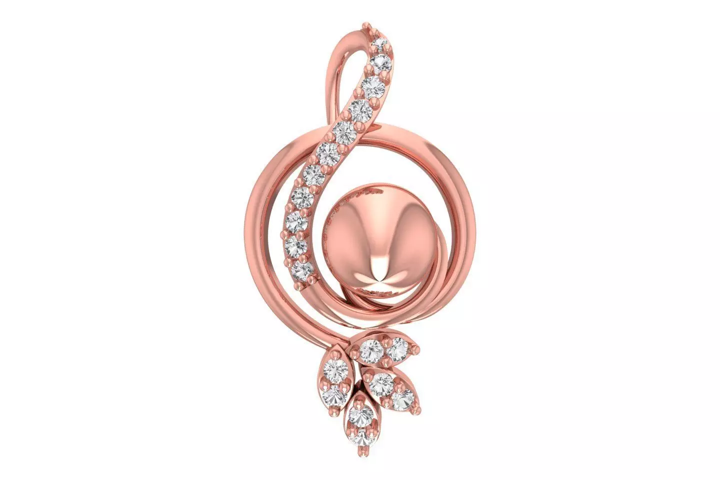 Women Pearl Pendant 3dm STL OBJ FBX Renders Details 3D print model_0