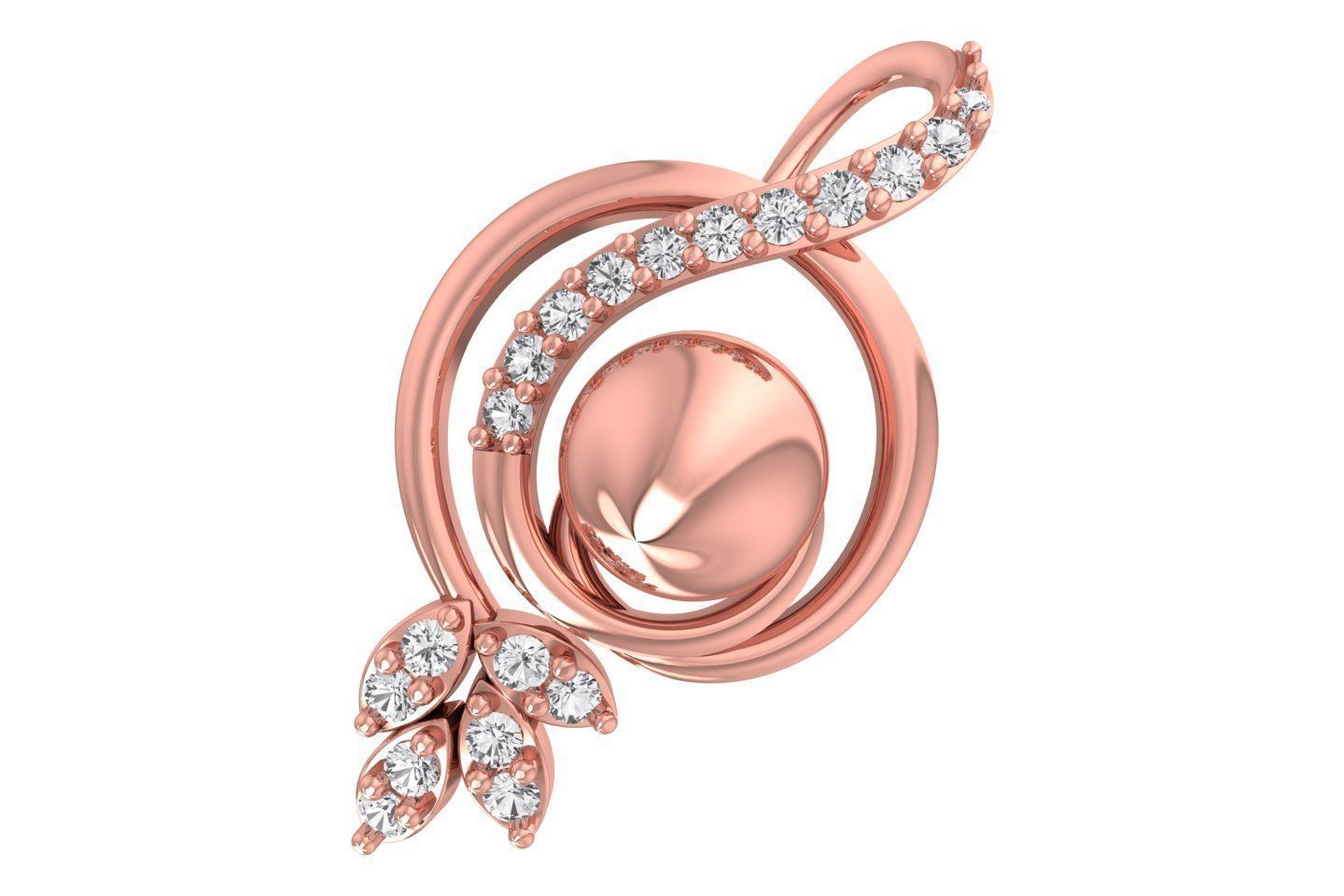 Women Pearl Pendant 3dm STL OBJ FBX Renders Details 3D print model_2