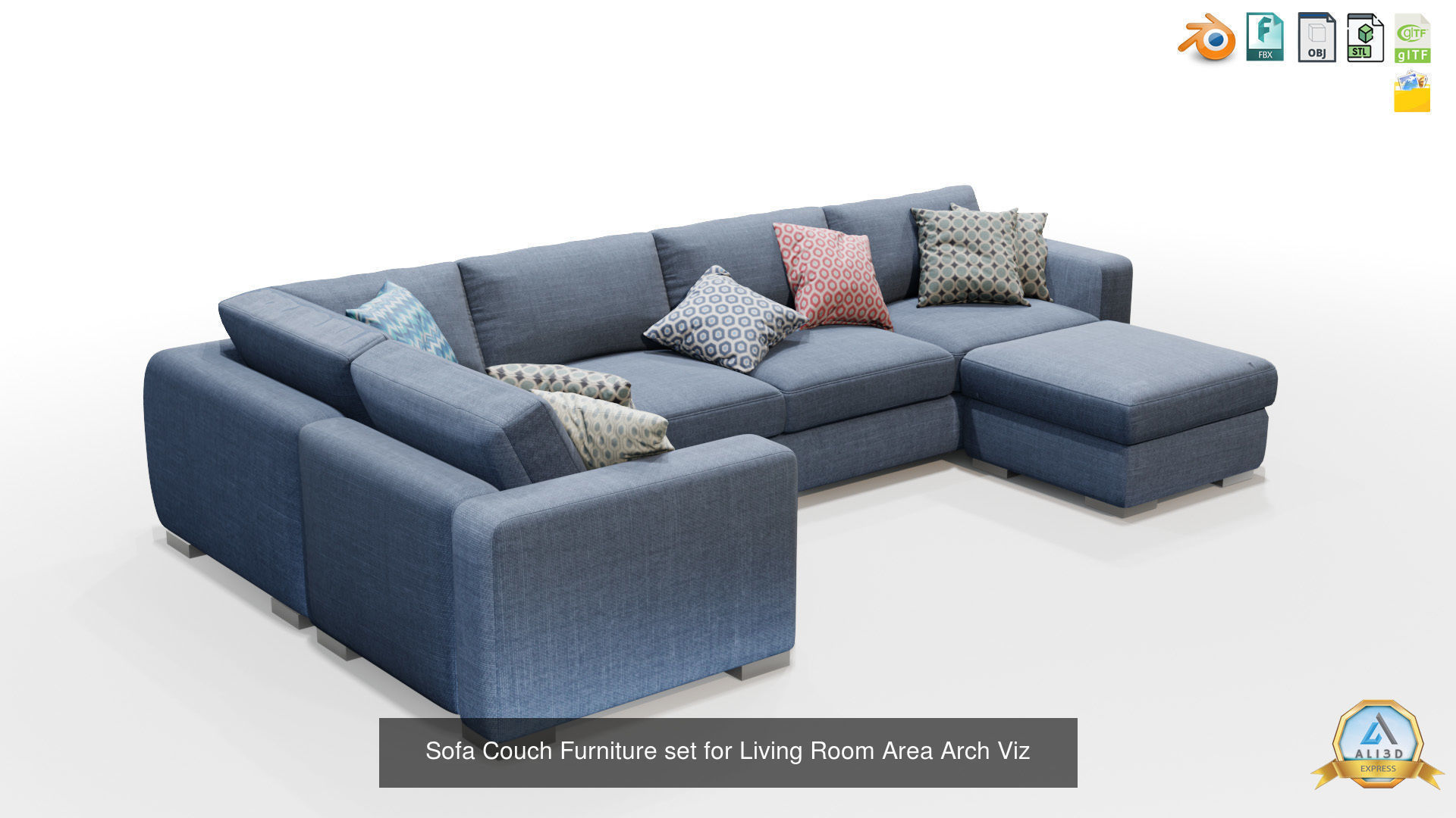 Collection of 10 Modern Couch Sofas for Architecture Design _9