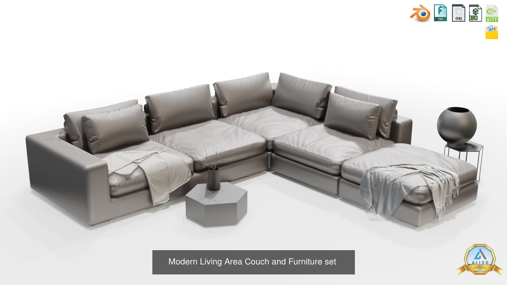 Collection of 10 Modern Couch Sofas for Architecture Design _8