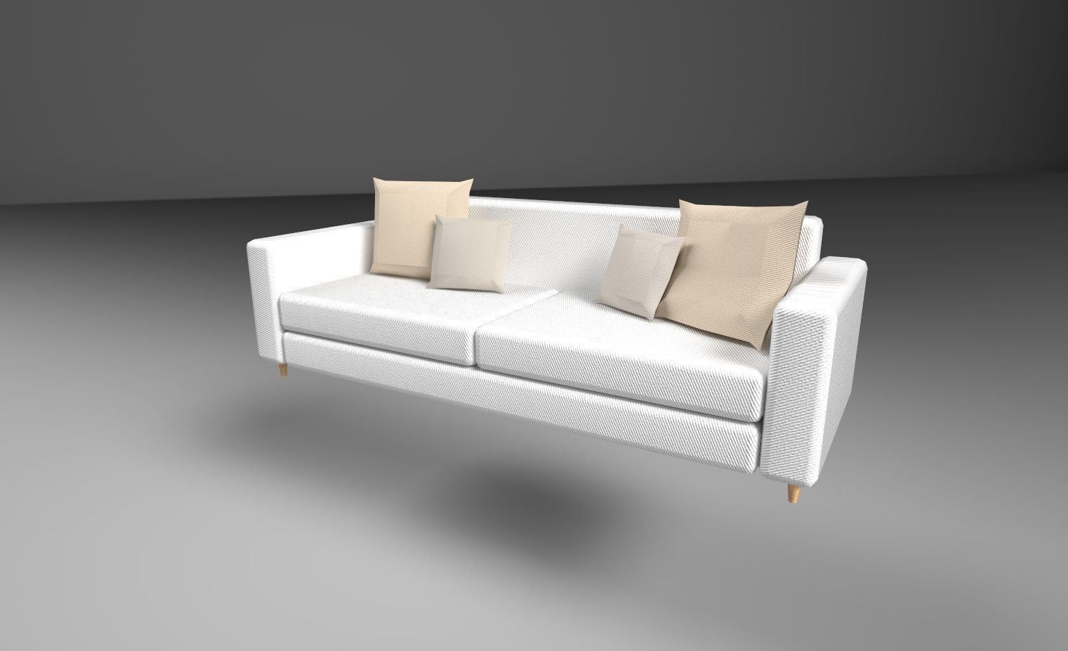 Sofa Lowpolygon Low-poly 3D model_1