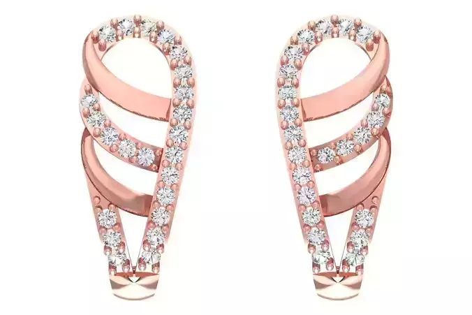 Woman Fancy Earring 3dm STL OBJ FBX Renders Details