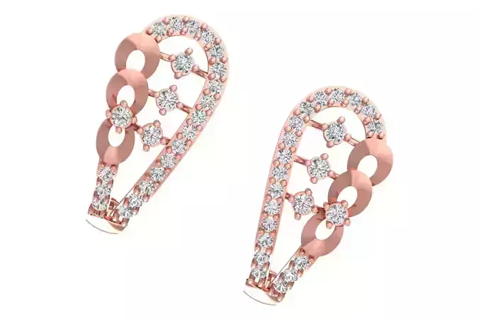 Woman Fancy Earring 3dm STL OBJ FBX Renders Details