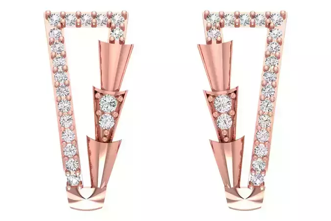 Woman Fancy Earring 3dm STL OBJ FBX Renders Details