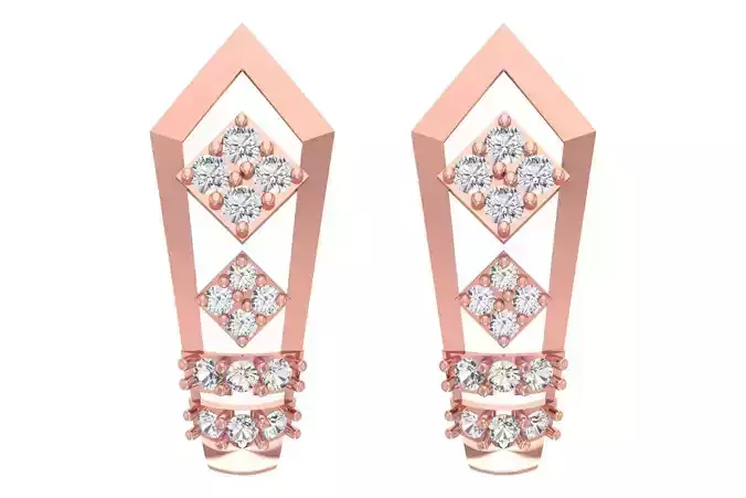 Woman Fancy Earring 3dm STL OBJ FBX Renders Details