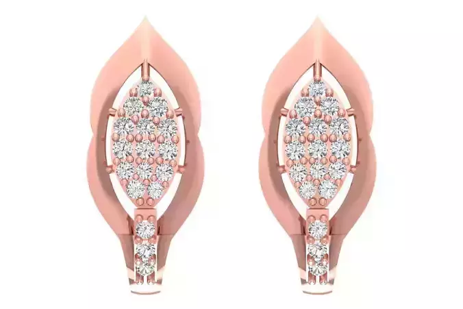 Woman Fancy Earring 3dm STL OBJ FBX Renders Details