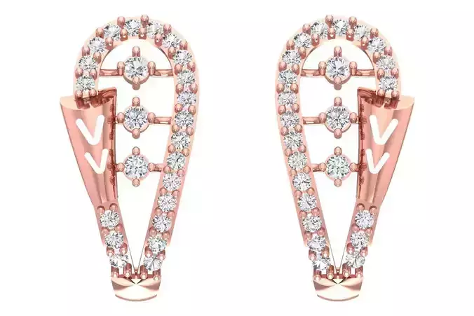 Woman Fancy Earring 3dm STL OBJ FBX Renders Details