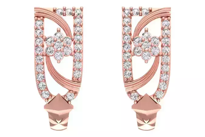 Woman Fancy Earring 3dm STL OBJ FBX Renders Details