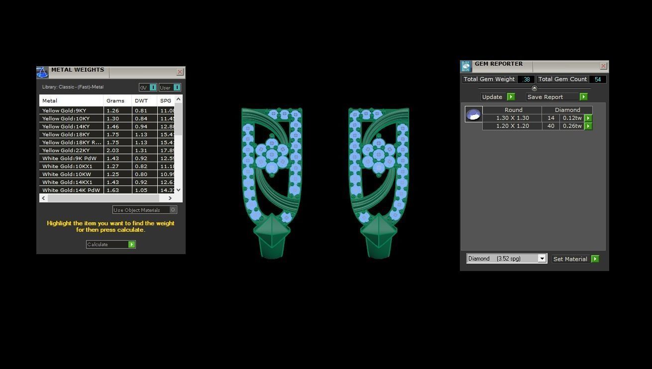 Woman Fancy Earring 3dm STL OBJ FBX Renders Details 3D print model_3