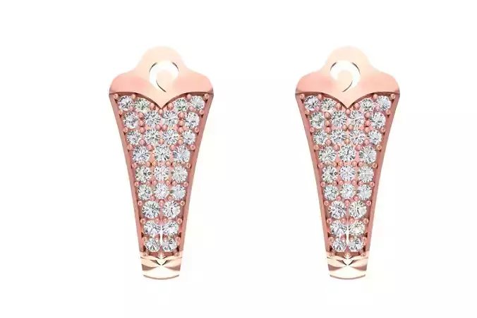 Woman Fancy Earring 3dm STL OBJ FBX Renders Details