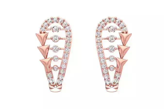 Woman Fancy Earring 3dm STL OBJ FBX Renders Details