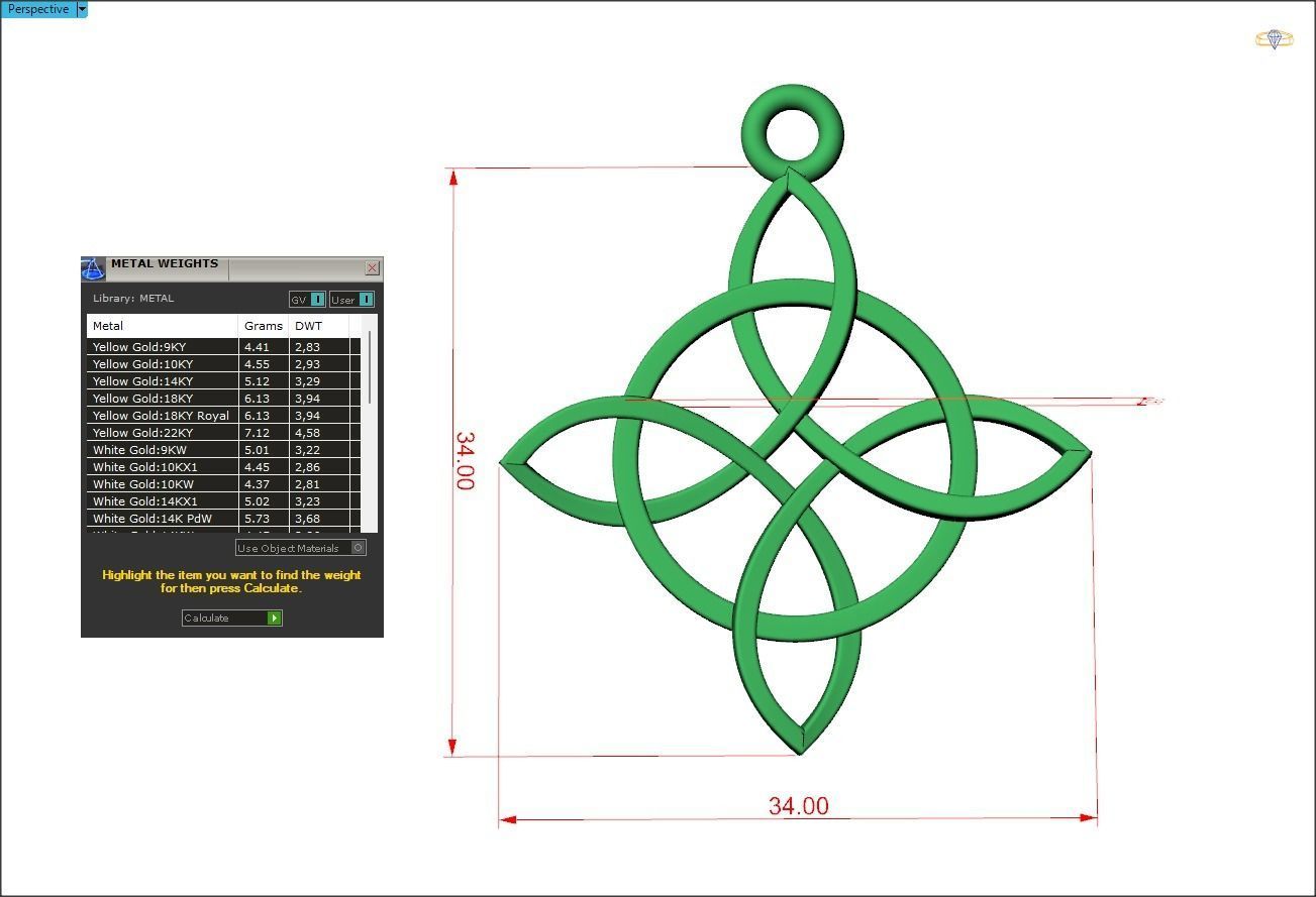 witch knot charm 3D print model_6