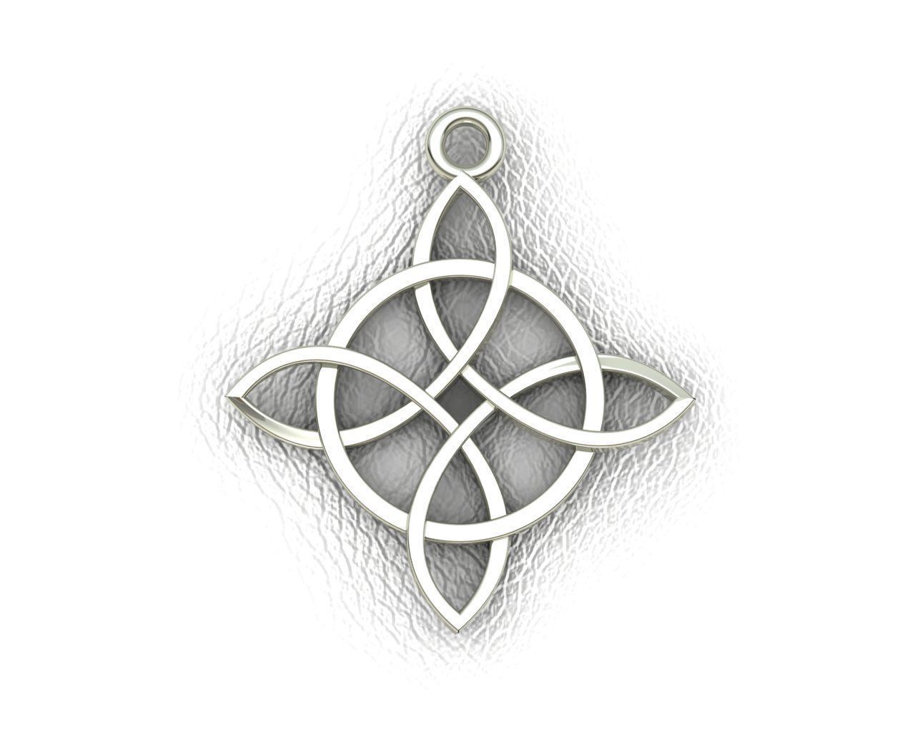 witch knot charm 3D print model_3