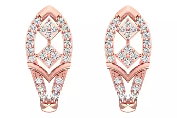 Woman Fancy Earring 3dm STL OBJ FBX Renders Details