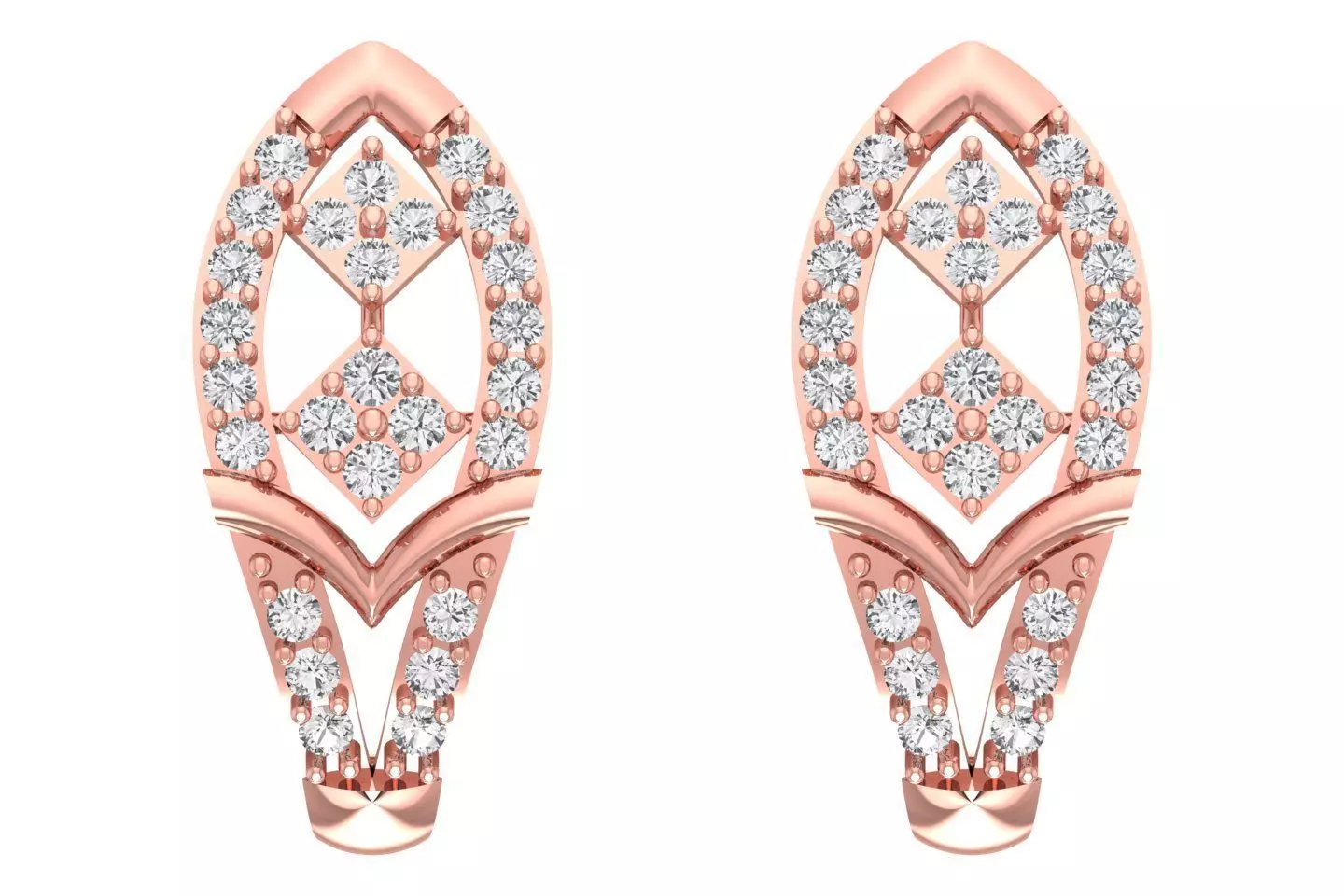 Woman Fancy Earring 3dm STL OBJ FBX Renders Details 3D print model