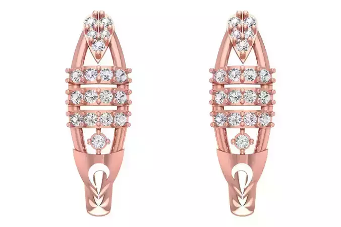 Woman Fancy Earring 3dm STL OBJ FBX Renders Details