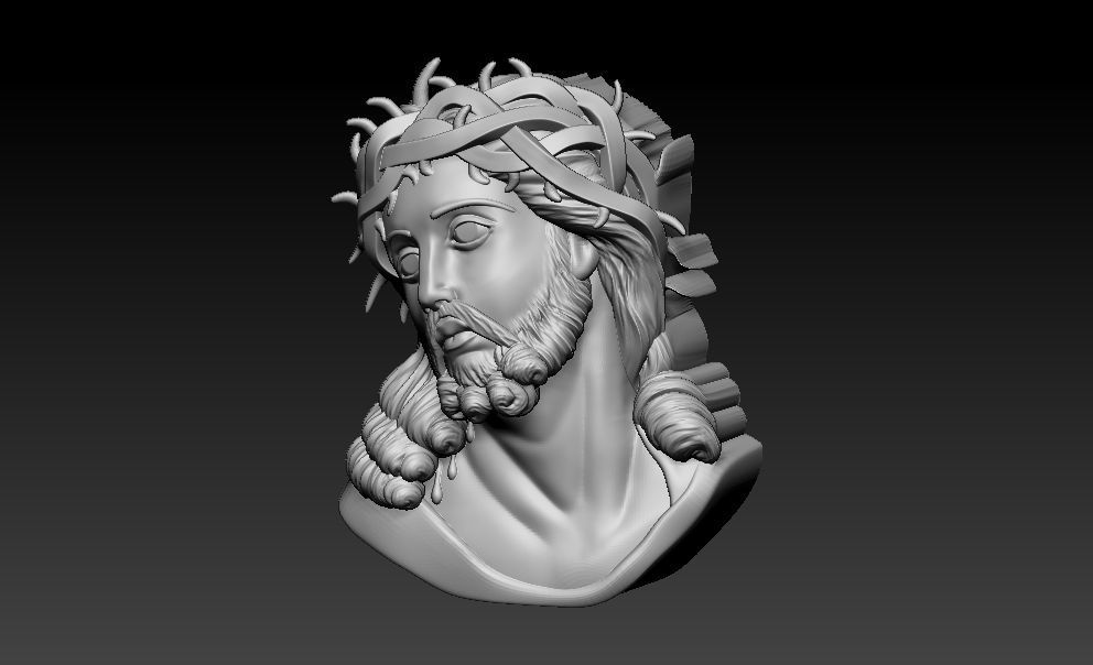 Jesus Head pendant 3D print model_1