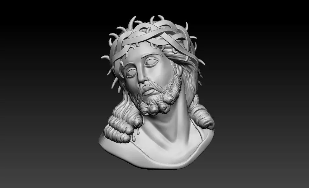 Jesus Head pendant 3D print model_0