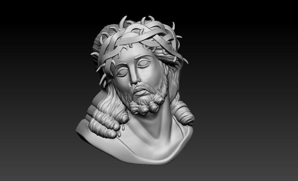 Jesus Head pendant 3D print model_2