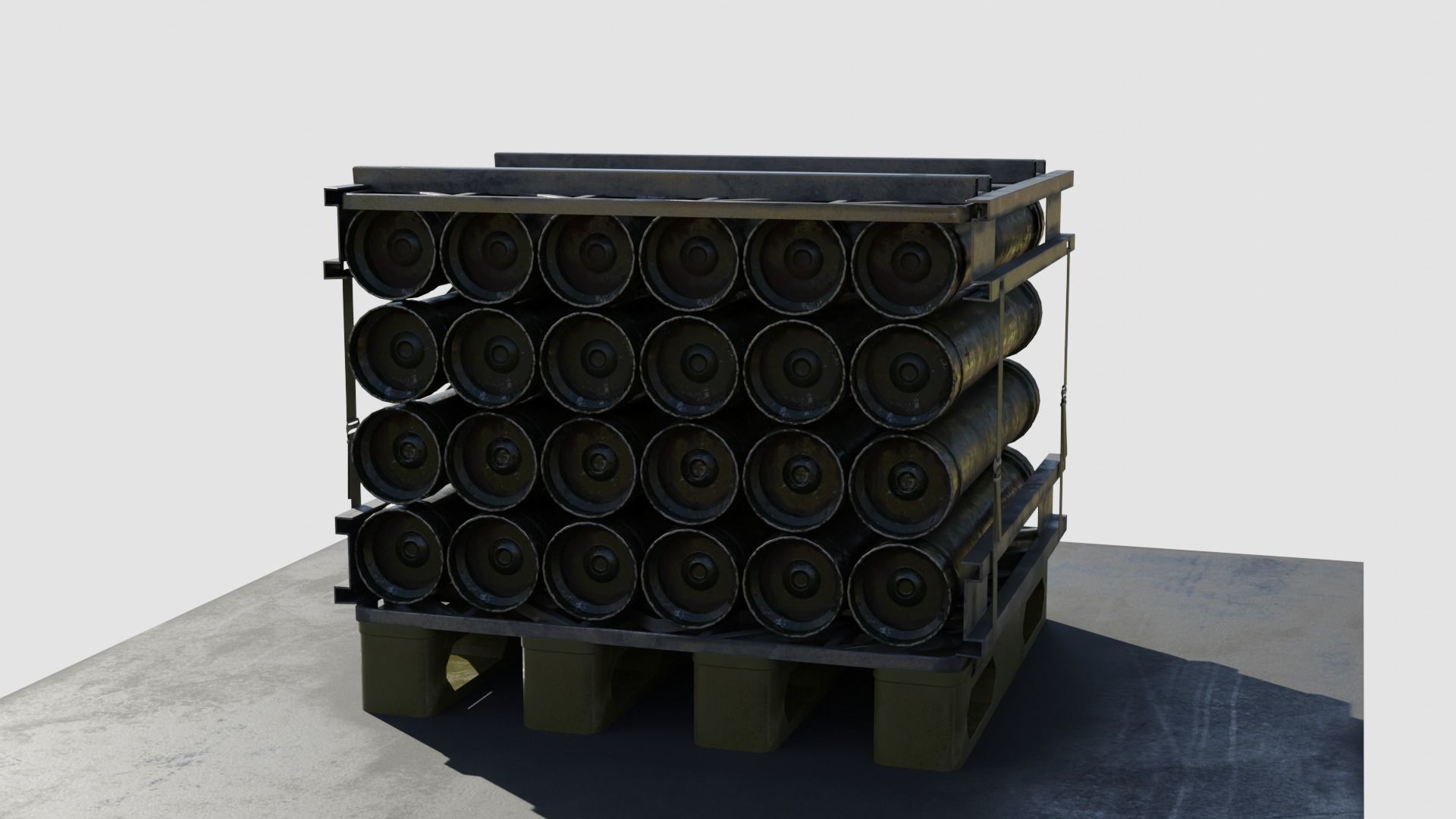 Military Cartridge Cargo weapons  4k pbr textures Low-poly 3D model_3