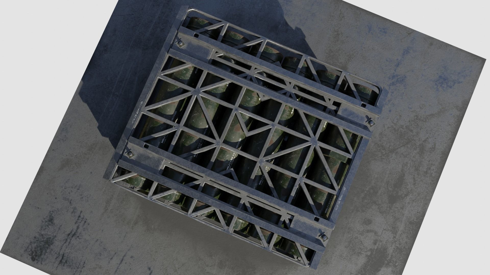 Military Cartridge Cargo weapons  4k pbr textures Low-poly 3D model_6