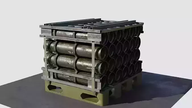 Military Cartridge Cargo weapons  4k pbr textures Low-poly 3D model