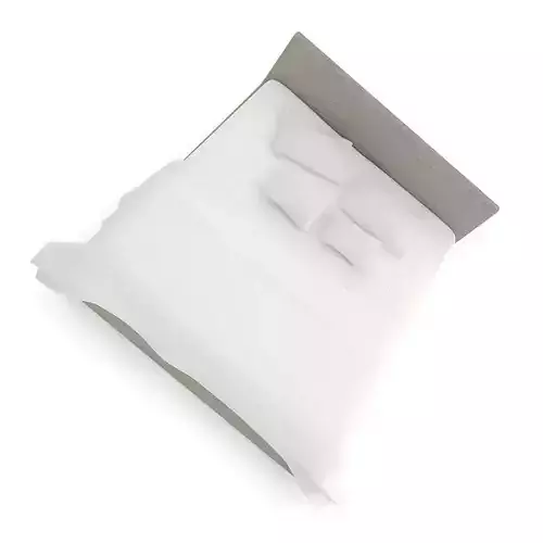 Grey Fabric Bed with Pillows