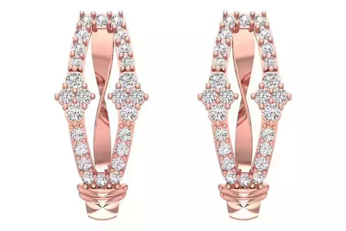 Woman Fancy Earring 3dm STL OBJ FBX Renders Details