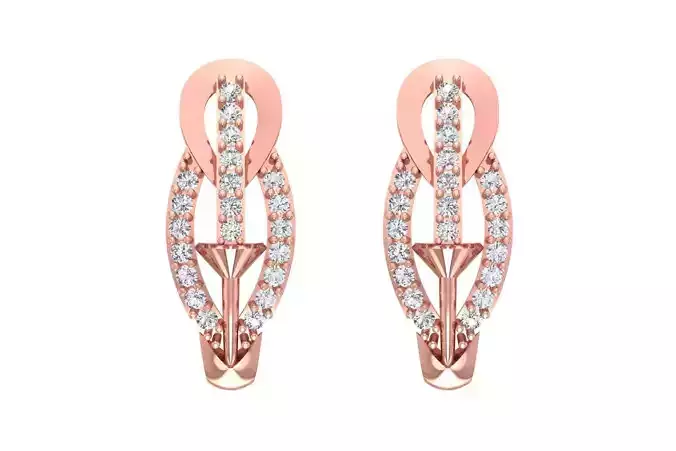 Woman Fancy Earring 3dm STL OBJ FBX Renders Details