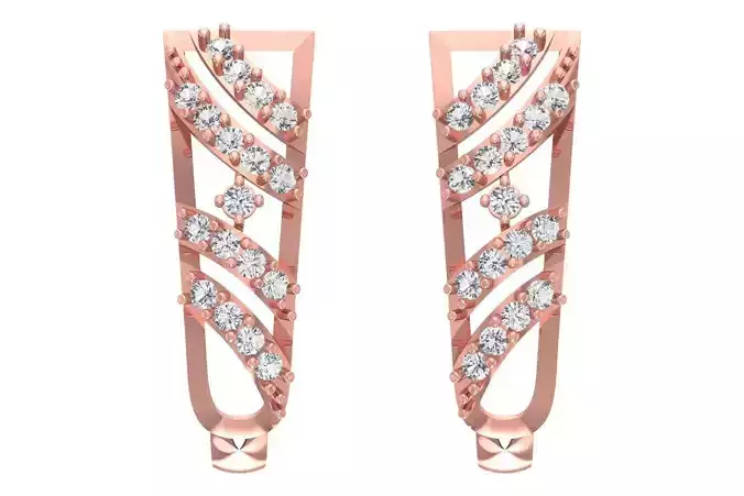 Woman Fancy Earring 3dm STL OBJ FBX Renders Details