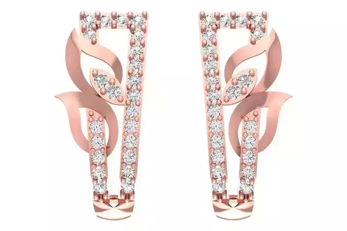 Woman Fancy Earring 3dm STL OBJ FBX Renders Details