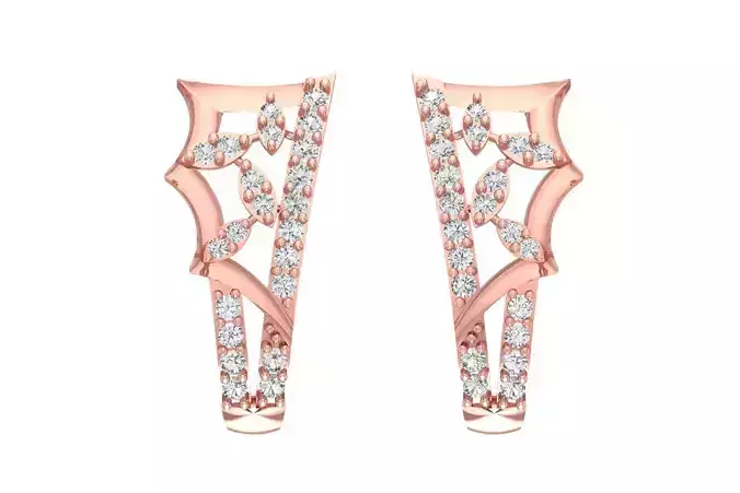 Woman Fancy Earring 3dm STL OBJ FBX Renders Details 3D print model