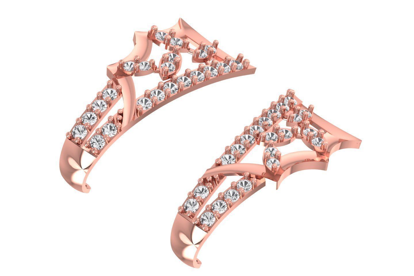 Woman Fancy Earring 3dm STL OBJ FBX Renders Details 3D print model_1