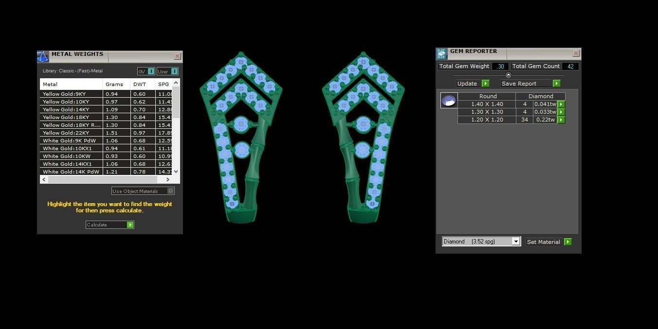 Woman Fancy Earring 3dm STL OBJ FBX Renders Details 3D print model_3