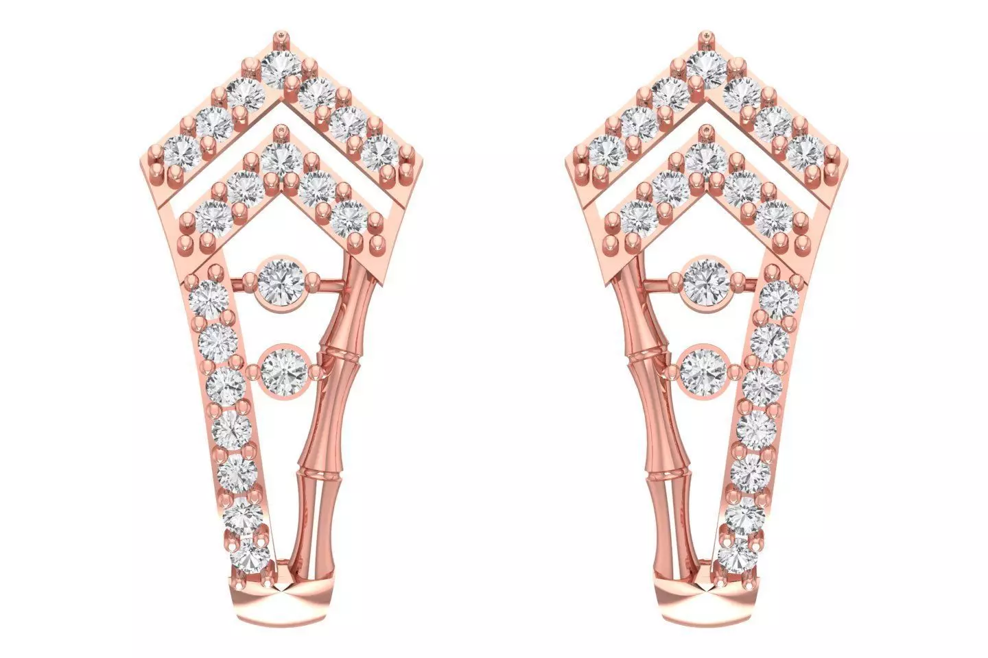 Woman Fancy Earring 3dm STL OBJ FBX Renders Details 3D print model_0