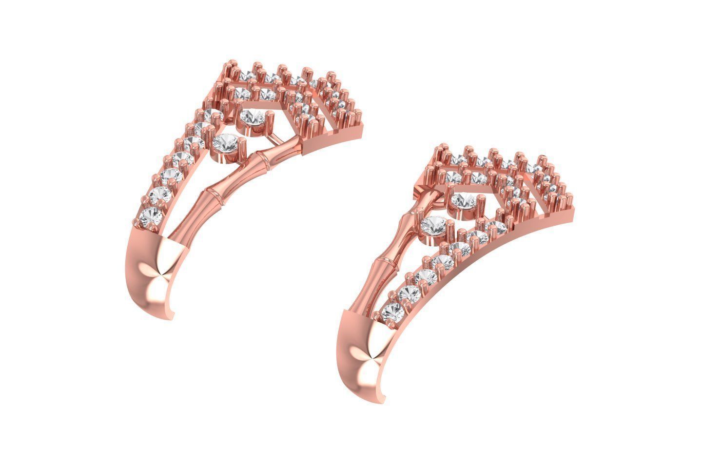 Woman Fancy Earring 3dm STL OBJ FBX Renders Details 3D print model_2