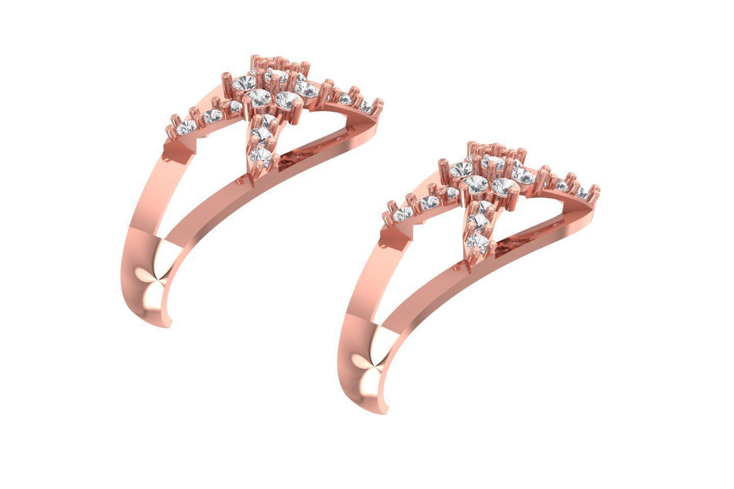 Woman Fancy Earring 3dm STL OBJ FBX Renders Details 3D print model_2