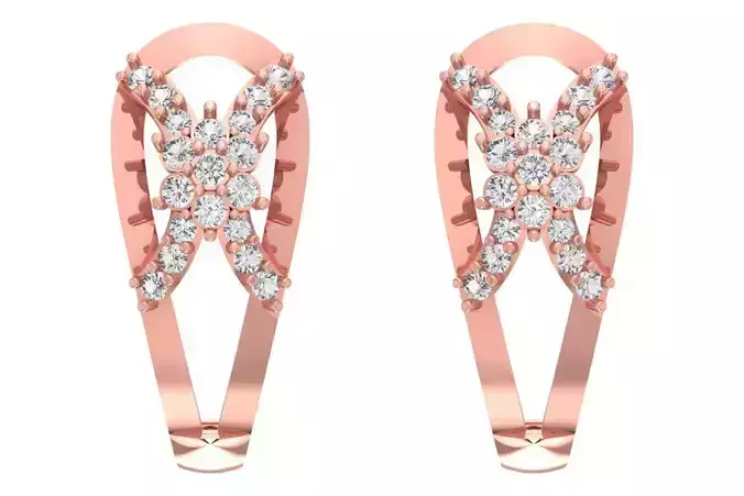 Woman Fancy Earring 3dm STL OBJ FBX Renders Details 3D print model