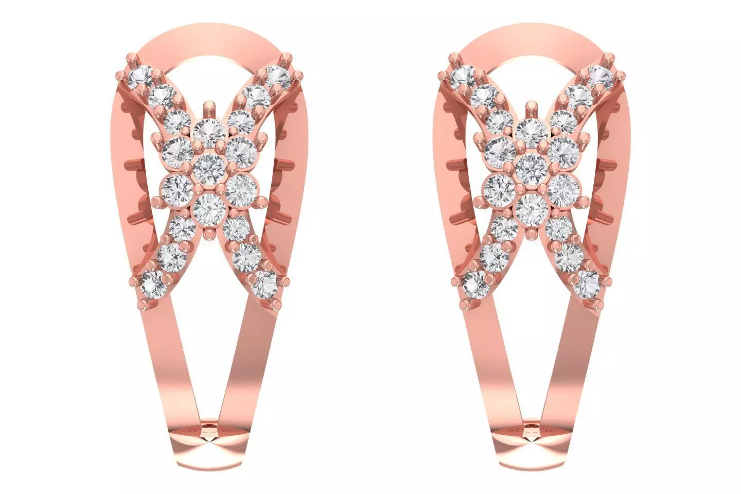 Woman Fancy Earring 3dm STL OBJ FBX Renders Details 3D print model_0