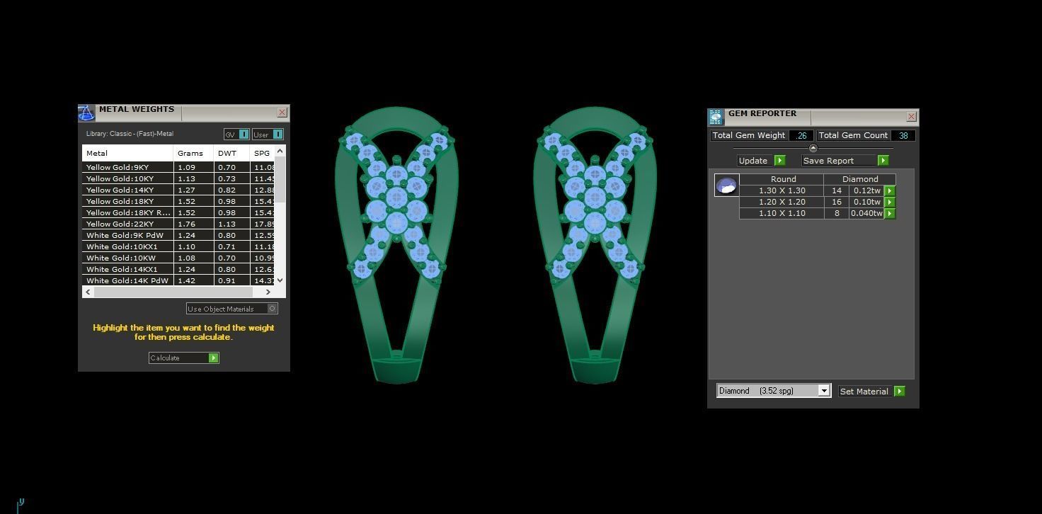 Woman Fancy Earring 3dm STL OBJ FBX Renders Details 3D print model_3