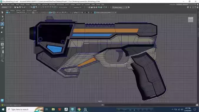Hard Surface Gun Model Free 3D model