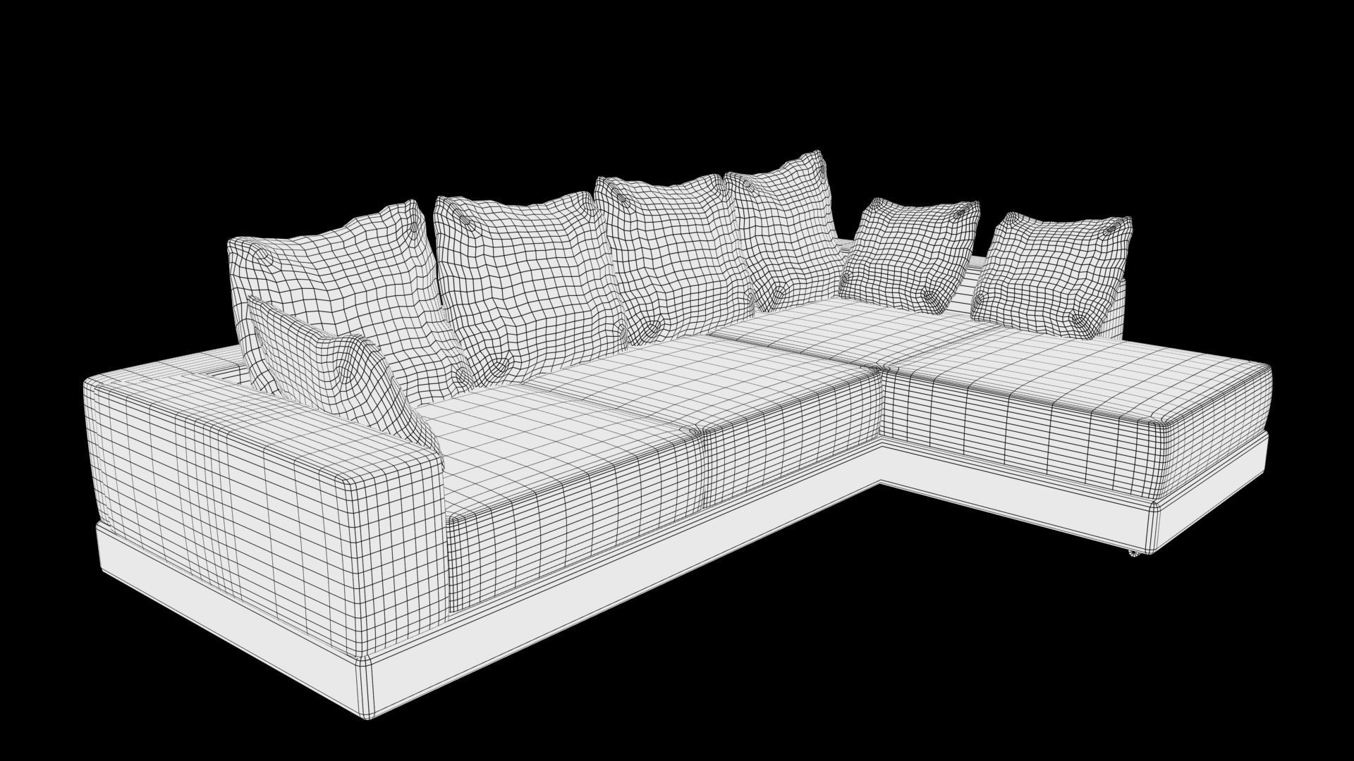 Realistic sofa 3D model_7