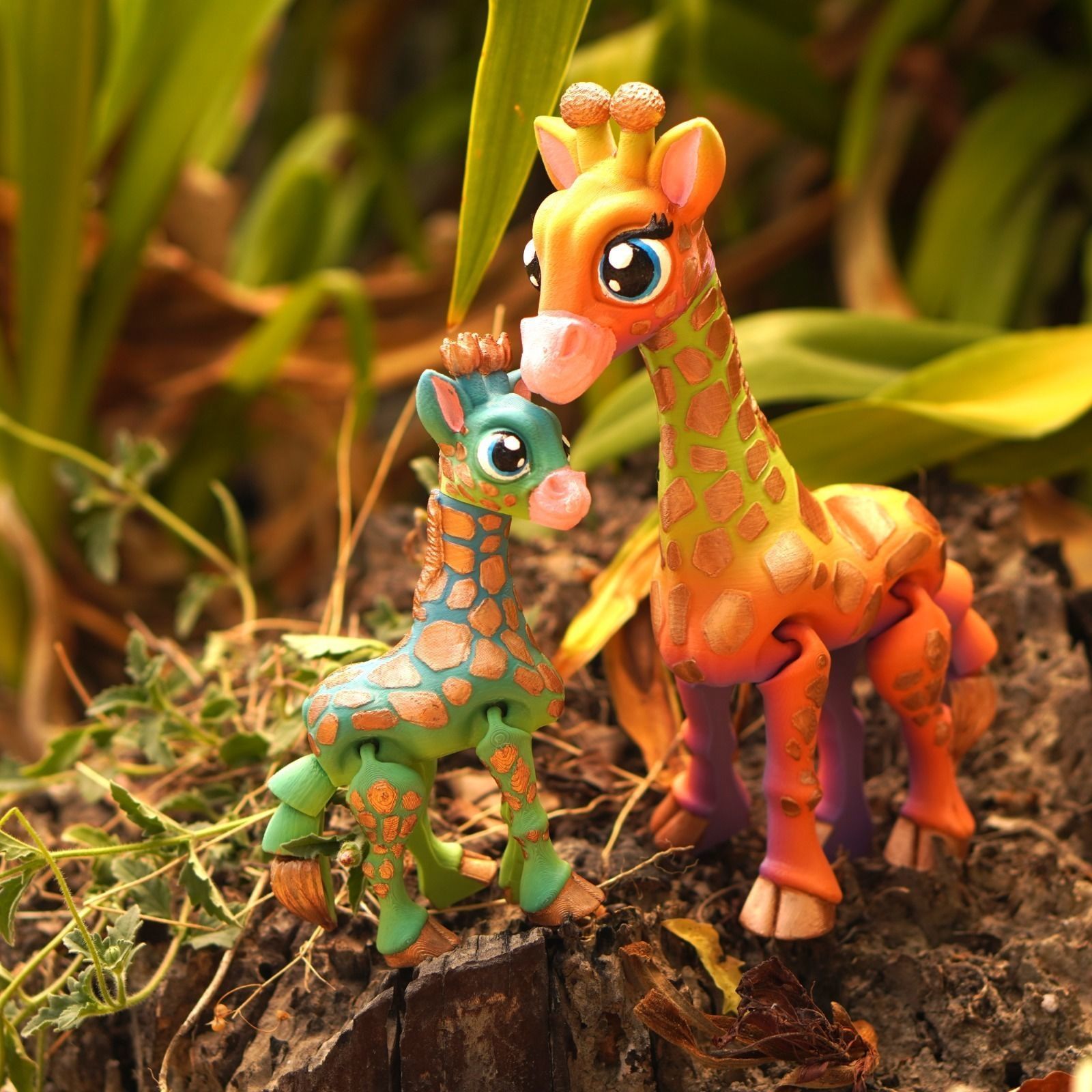 CUTE GIRAFFE AND BABY GIRAFFE ARTICULATED 3D print model_2
