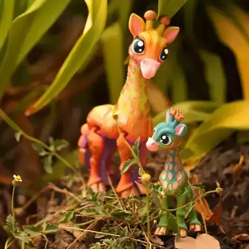 CUTE GIRAFFE AND BABY GIRAFFE ARTICULATED