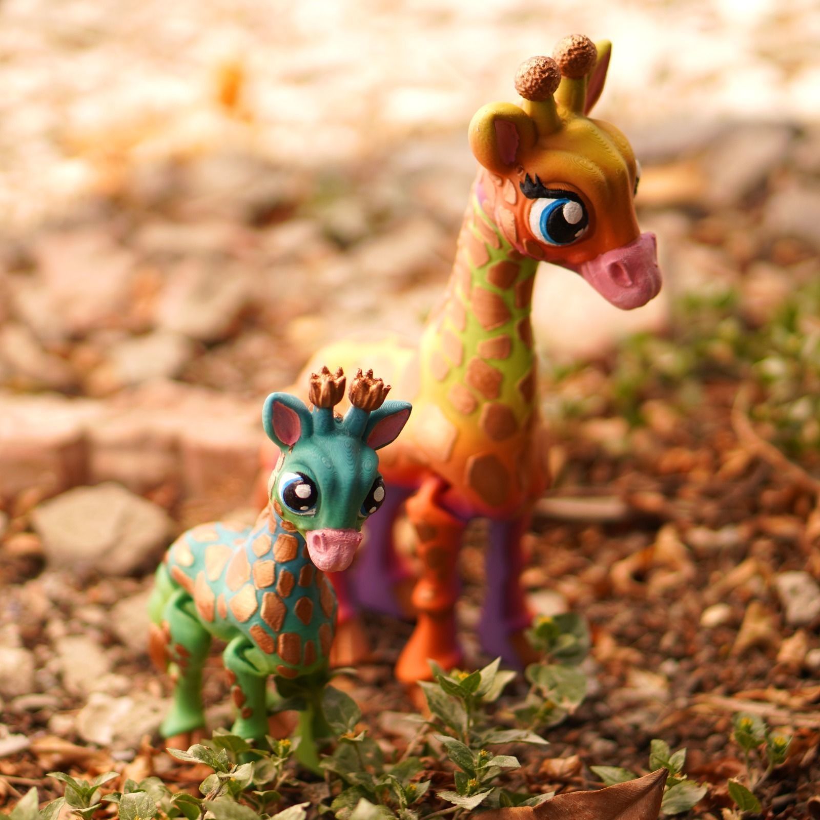 CUTE GIRAFFE AND BABY GIRAFFE ARTICULATED 3D print model_3