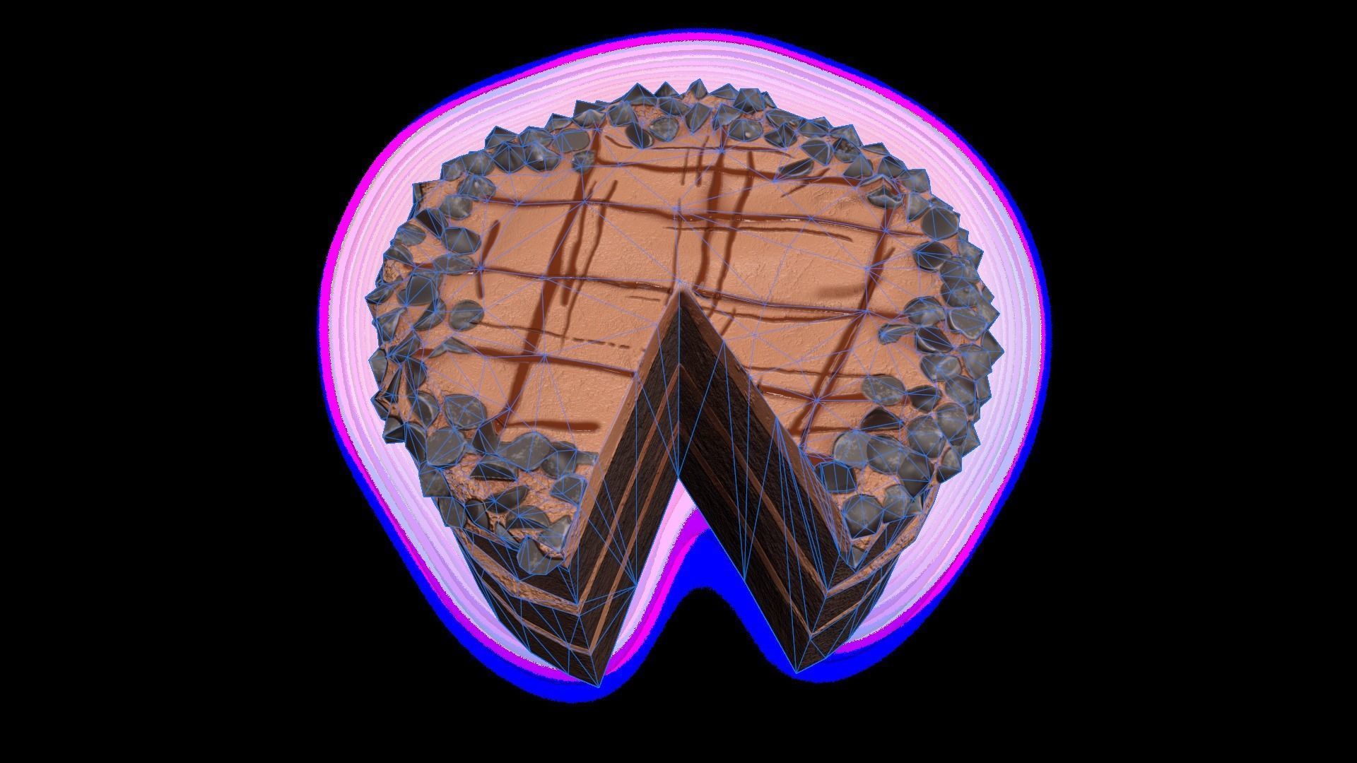 ChocolateGateauChart Low-poly 3D model_8