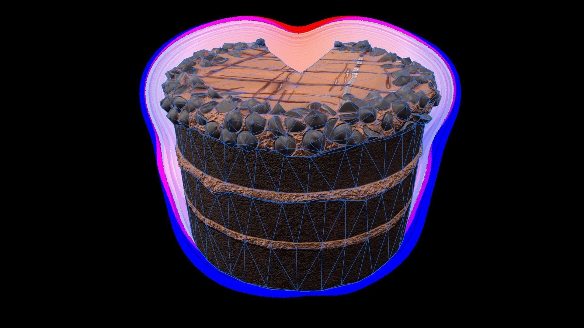 ChocolateGateauChart Low-poly 3D model_10