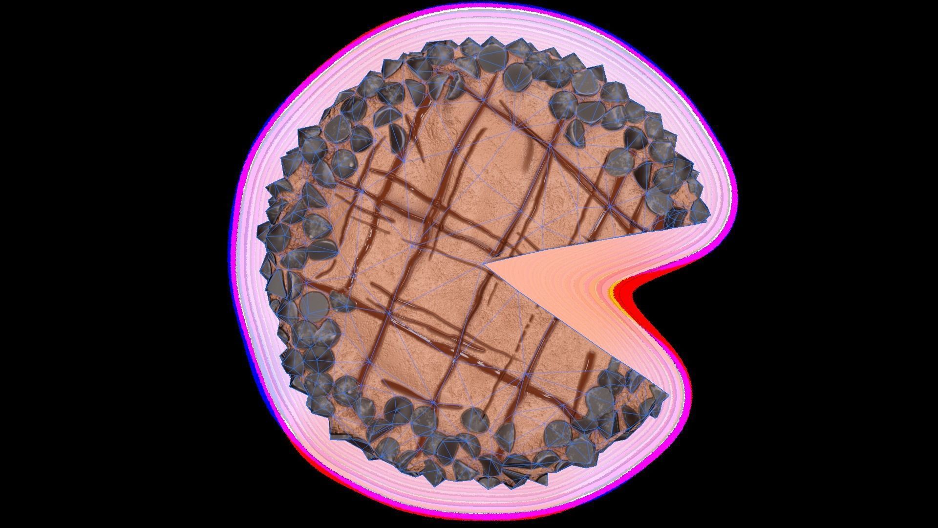 ChocolateGateauChart Low-poly 3D model_9